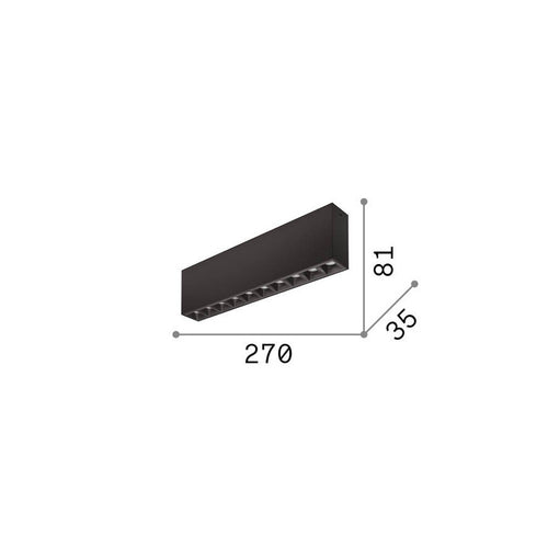 Ideal Lux LIKA Opbouwdownlight zwart, 1x LED, 2450lm, 3000K