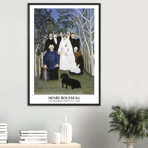 Artfulprints Poster met Lijst Henri Rousseau - The wedding party   - 30x40 cm - Meerkleurig