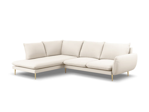 Cosmopolitan Design linker hoekbank Vienna 6-zits, boucle, beige - 185x275x95cm