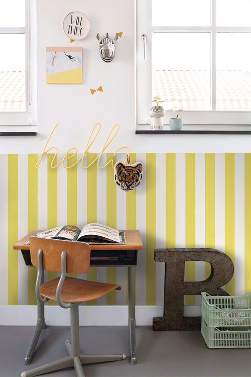 ESTAhome behang strepen geel en wit - 53 cm x 10.05 m - 139911 - vtwonen shop