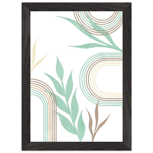Artfulprints Poster met Lijst Boho – Mint leaves   - A4 21x29.7 cm - Groen