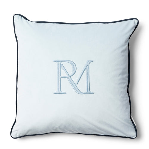 Rivièra Maison RM Monogram Milo Pillow Cover 50x50 - Polyester - Blauw - vtwonen shop