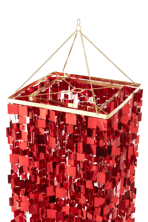 J-Line lampenkap Kandelaar Vierkant - pvc - rood - large