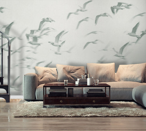 Sanders & Sanders fotobehang vogels blauw en groen - 424 x 280 cm - 640890