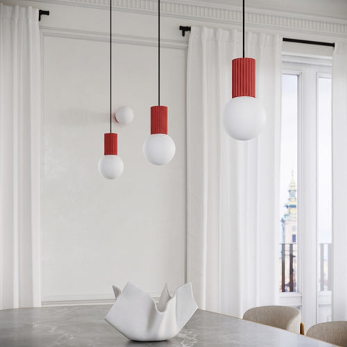Sollux Lighting Hanglamp HALO 1 rood - 12x12x120cm