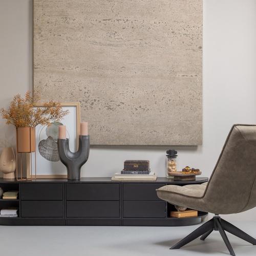 WOOOD tv-meubel rond links Finca - Zwart - 40x78x40