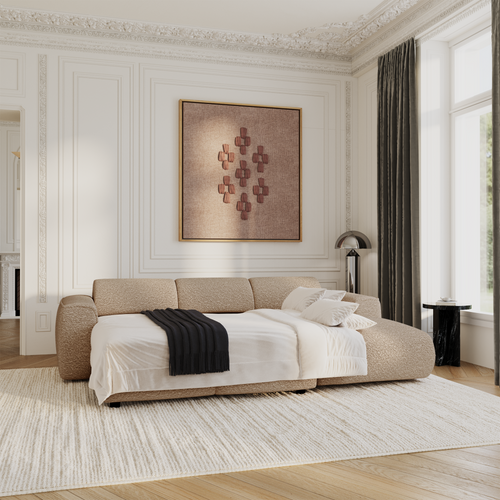 Sia Home - Hoekbanken YUMA - Bouclette stof - Mol - 283cm - vtwonen shop