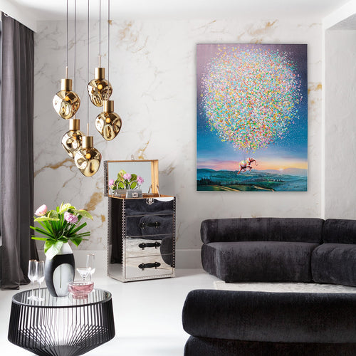 Kare Design Schilderij Vliegende olifant bij nacht 120x160cm - vtwonen shop