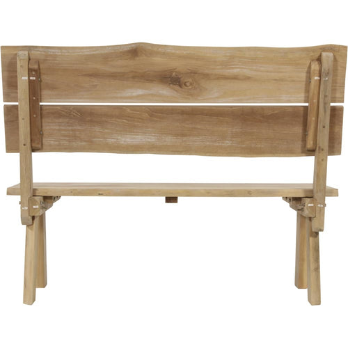 Lesli Living loveseat teak - zwart - 130x63x100cm