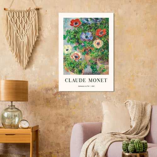 Artfulprints  Claude Monet - Anémones en pot   poster A4 21x29.7 cm - vtwonen shop