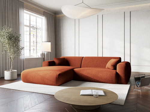 Cosmopolitan Design linker hoekbank Nolio 4-zits, chenille, terracotta - 170x235x72cm