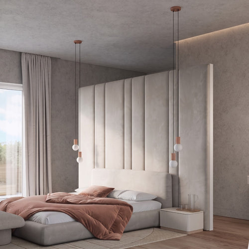 Sollux Lighting Hanglamp HALO 2P mokka - 15x15x120cm