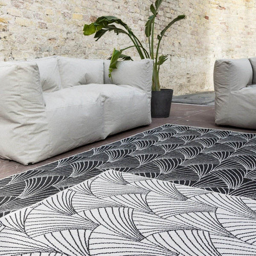 Interieur05 Buitenkleed Deco zwart/wit dubbelzijdig