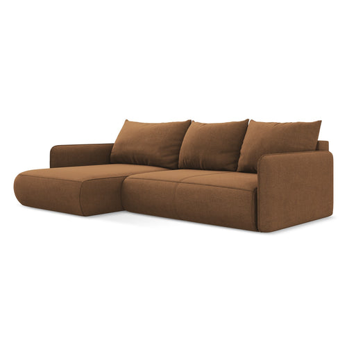 LaMiaSofa hoekbank links Palermo - textuurstof - terracotta - 240x148x86