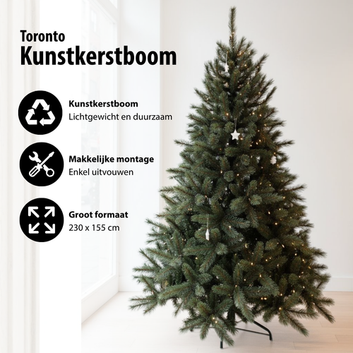 Black Box Trees Toronto Deluxe Kerstboom - Kunstboom met Volle Uitstraling en 1562 Takken - Kerstversiering voor Binnen - Scharnierconstructie voor