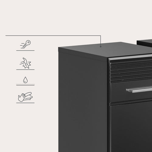 Furnilux Linus wastafelonderkast zwart hoogglans MDF TZ - 34x60x56cm - vtwonen shop