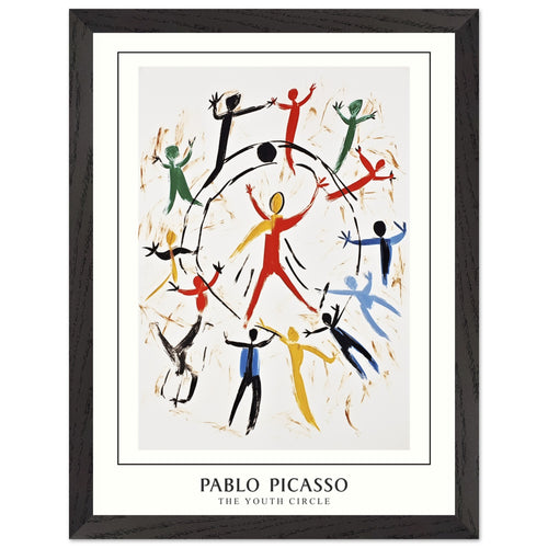 Artfulprints Poster met Lijst Pablo Picasso - The youth circle   - 30x40 cm - Meerkleurig