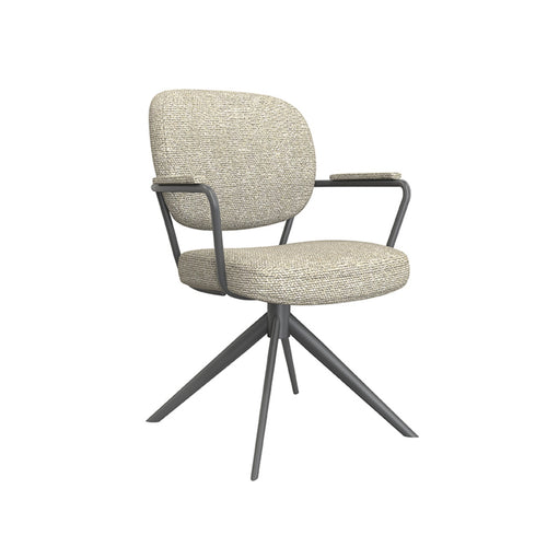 LABEL51 Eetkamerstoel Basel - Naturel/Zwart - Draaibaar