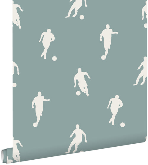 ESTAhome behang voetbalspelers vergrijsd blauw - 53 cm x 10.05 m - 139506