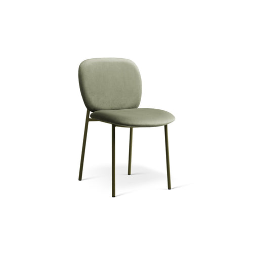 Set van 2 fluwelen stoelen Caroline flueel groente - 61x49x79cm