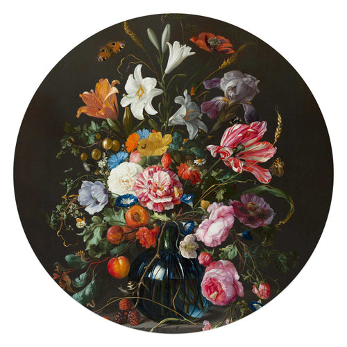 Reinders glasschilderij De Heem - Stilleven op vaas - Ø 70cm