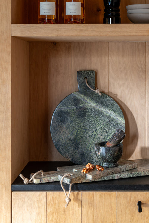 J-Line kaasplank Rond Marmer - steen - groen - vtwonen shop