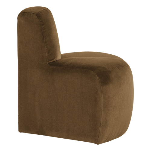 WOOOD eetbank hoek rond rugleuning Mojo - Velvet - Honinggeel - 83x73x73
