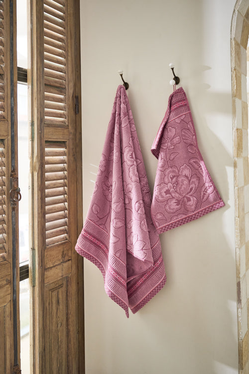 Pip Studio Badlaken Jasmin Jacquard - 70 x 140 cm - Licht roze