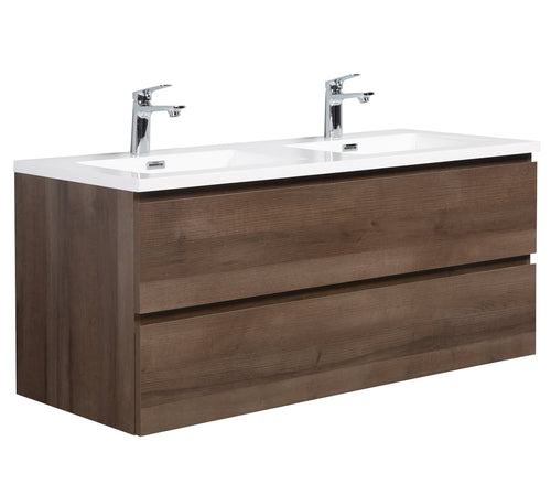 Badplaats Badkamermeubel Set Angela 120 cm – Bruin Eiken – Badmeubel met Wastafel
