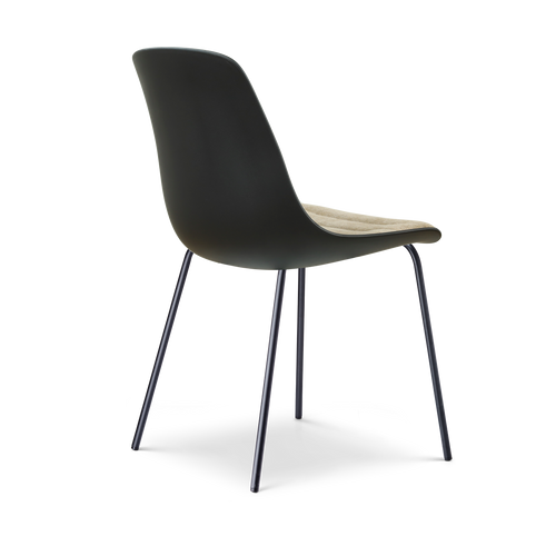 Nolon Nora-Liv eetkamerstoel zwart met nougatbruin zitkussen - zwart onderstel - vtwonen shop