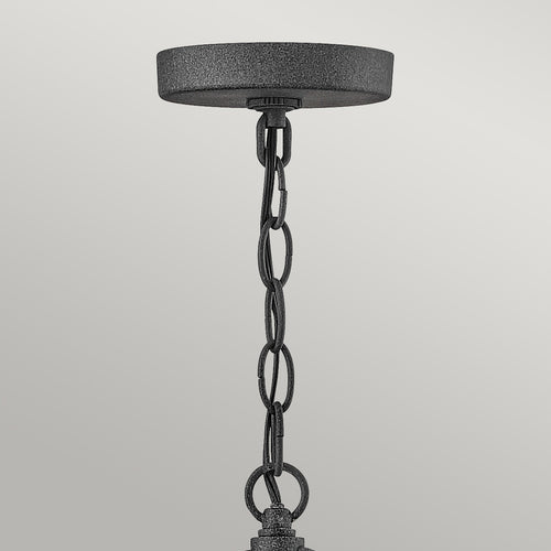 Elstead Hinkley Lakehouse Hanglamp voor buiten, verouderd zink met drijfhoutgrijs, IP44