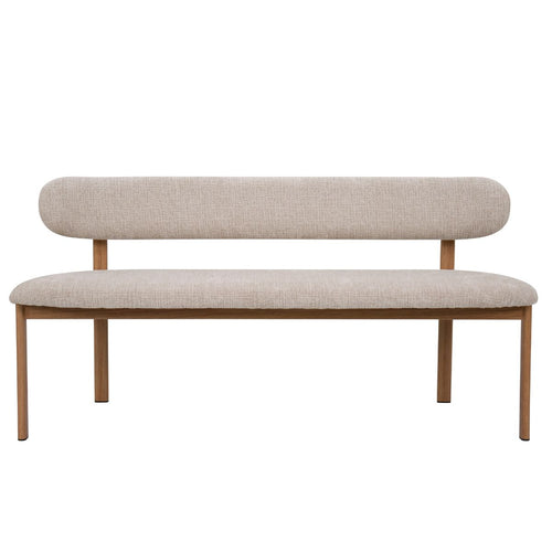 Giga Meubel Eetkamerbank Noor Beige/Naturel - 180 cm - Stof - Japandi