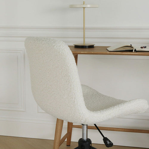 Nolon Nout-Fé Bureaustoel Teddy Gebroken Wit - Stof - Zwart Onderstel - vtwonen shop