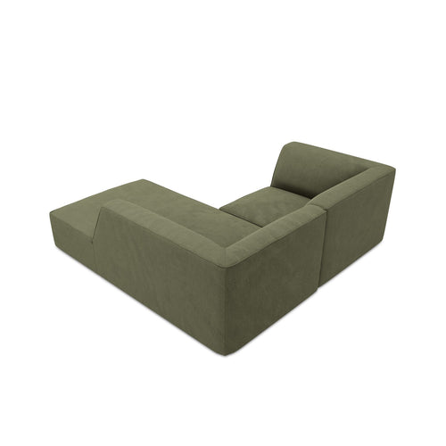 Cosmopolitan Design - Modulaire hoekbank rechts Siena 3-zits, ribfluwelen groente - 180x186x69cm