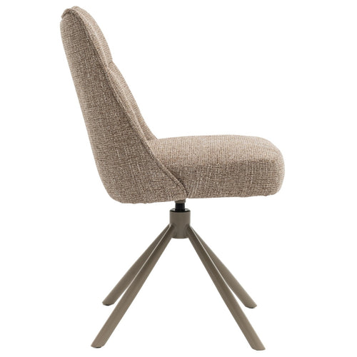 DÉJA Living Eetkamerstoel Meau - Taupe/Taupe - Draaibaar - Set van 2 - vtwonen shop