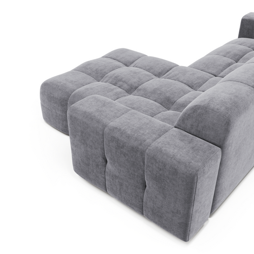 Sia Home - Rechte hoekbanken MAEL -  Fluweel - Lichtgrijs - 230cm - vtwonen shop