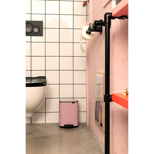 Brabantia Bo Pedaalemmer, 7 liter, stil sluitend, kunststof binnenemmer - Lilac Pink