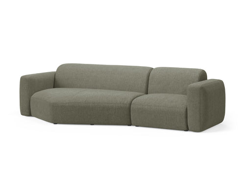 Cosmopolitan Design Modulaire hoekbank links Strino 3-zits, structurele stof donker olijfgroen - 136x308x78cm