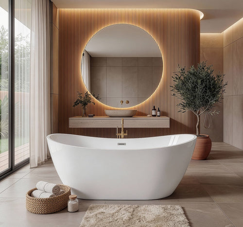 Badplaats Ligbad Alegre 170 x 78 x 68 cm cm – Vrijstaand Bad – Hoogglans wit