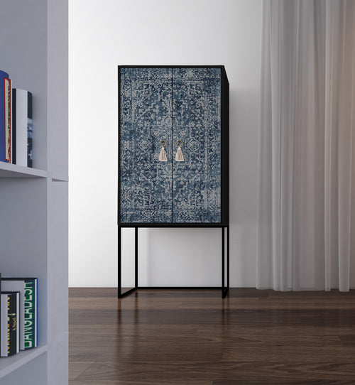 Kast dressoir met 2 deuren van MDF met Blauwe vintage tapijt patroon - vtwonen shop