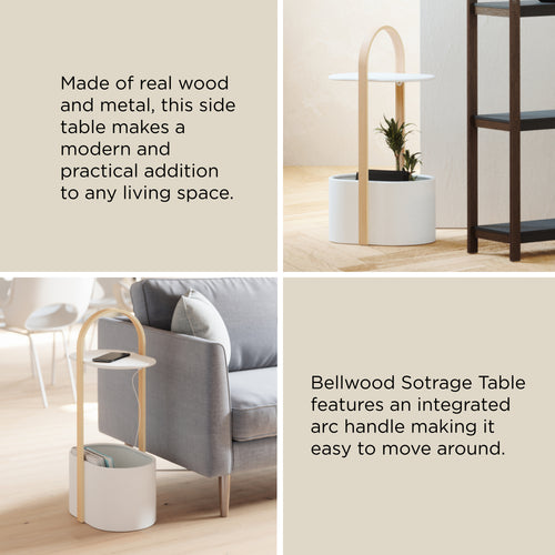 Umbra bijzettafel Bellwood - 35 x 24 x 69 cm - Wit/naturel