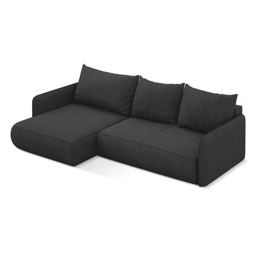 LaMiaSofa hoekbank links Palermo - chenille stof - antraciet - 240x148x86