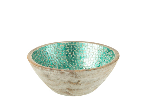 J-Line kom Mozaiek - hout - groen - medium