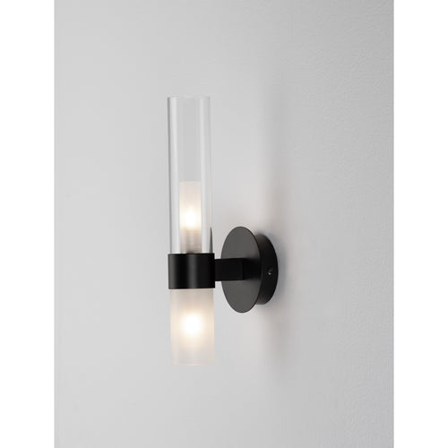 Nova Luce CENTURY Wandlamp matzwart, transparant, mat LED G9 2x5W