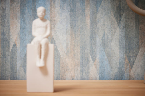 Livingwalls behang grafisch motief blauw en beige - 53 cm x 10.05 m - AS-391041 - vtwonen shop