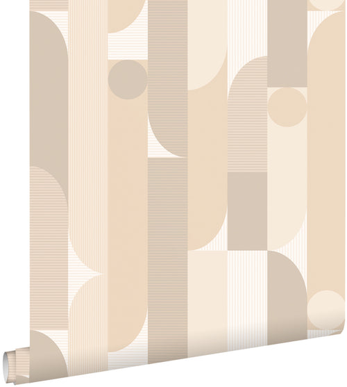 ESTAhome behang geometrische vormen beige - 50 x 900 cm - 131056 - vtwonen shop