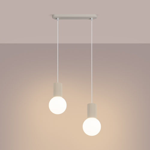 Sollux Lighting Hanglamp HALO 2L beige - 33,5x6x120cm