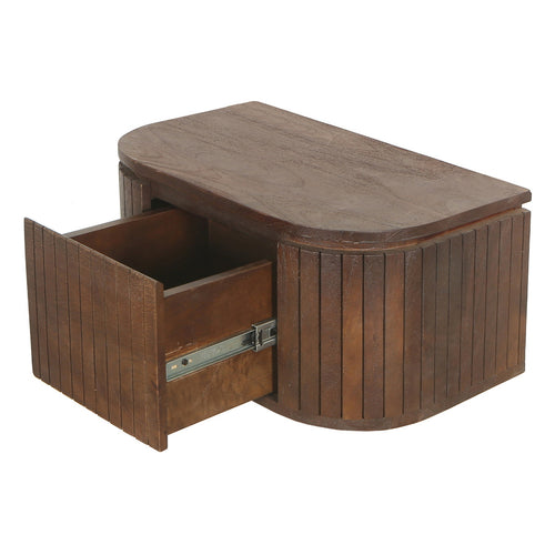 Giga Meubel Nachtkastje Merel - Zwevend Donkerbruin Hout - 55x35x26cm - vtwonen shop