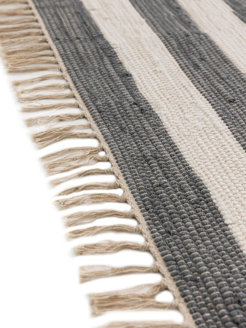 benuta vloerkleed van gerecycled materiaal Tom - grijs/wit - 200x300 cm