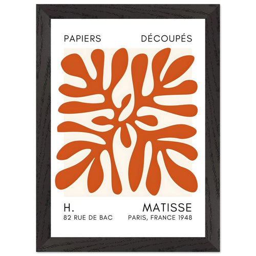 Artfulprints Poster met Lijst Matisse - Deep ocean orange   - A4 21x29.7 cm - Oranje